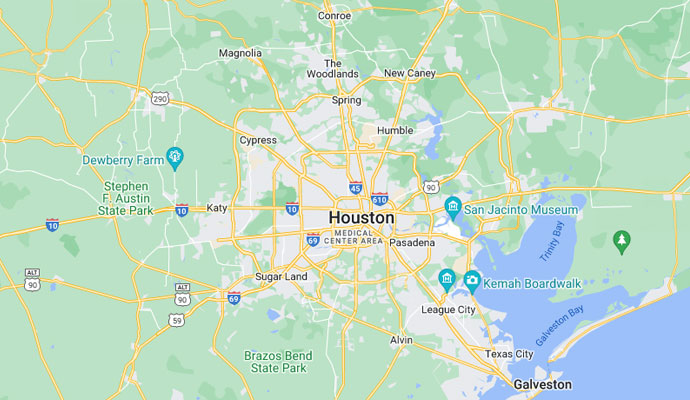 Ashly Rug Cleaners Service Area Map