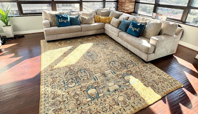 professional rug cleaning team